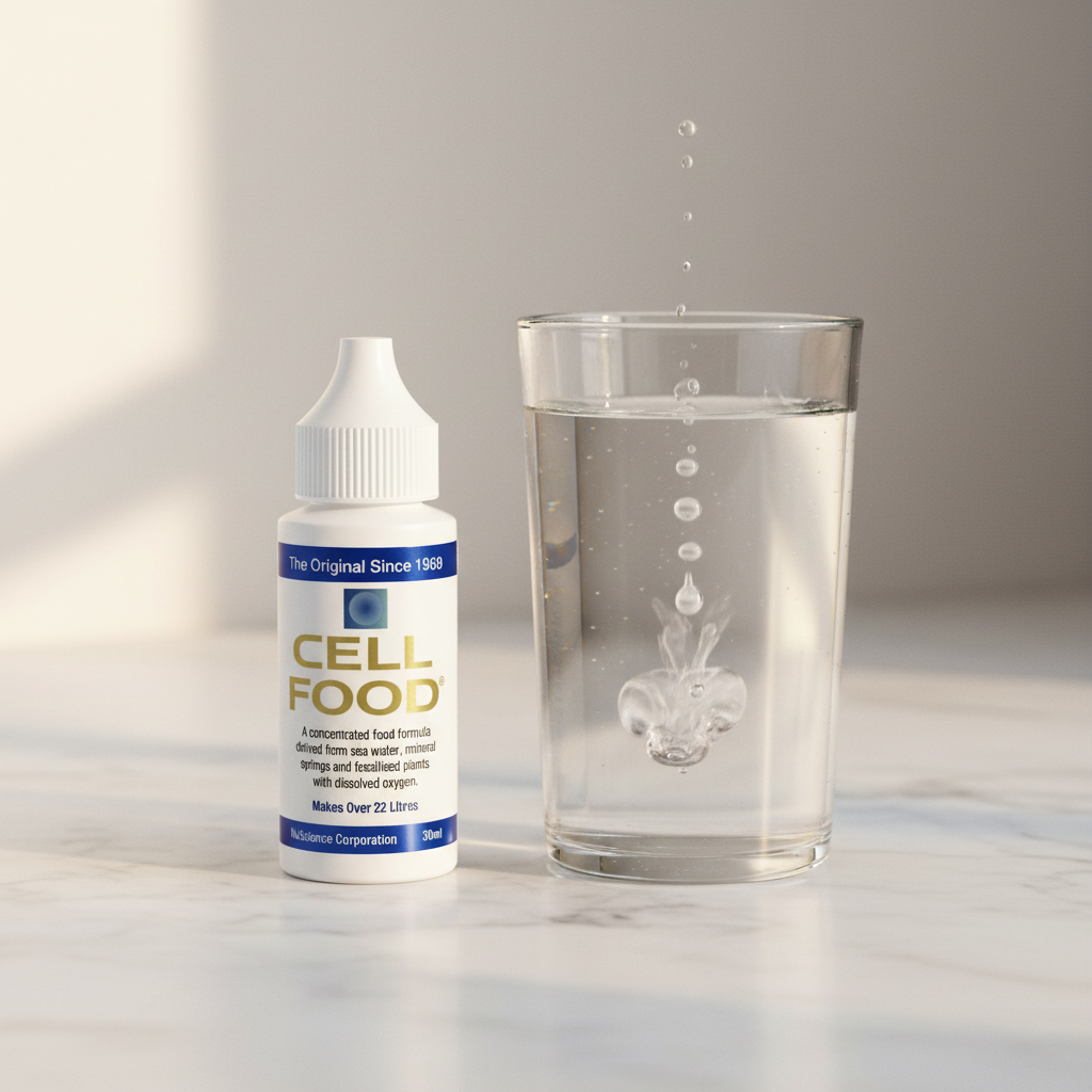 Cellfood — Drops Dispersing in Water