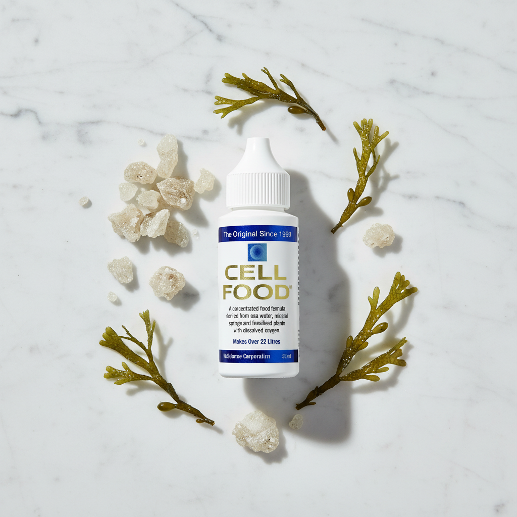 Cellfood — Flat Lay with Sea Minerals & Seaweed