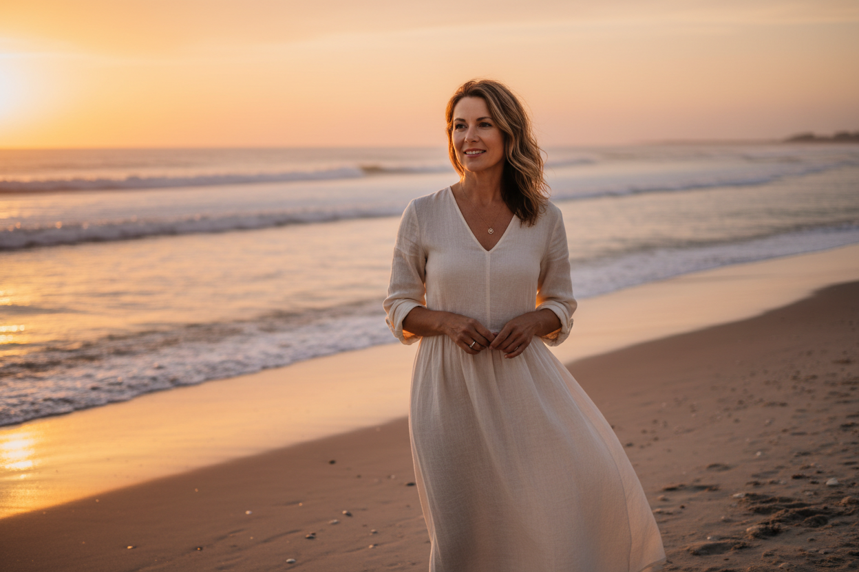 Cellfood Essential Silica — Wellness Lifestyle, Woman at Beach